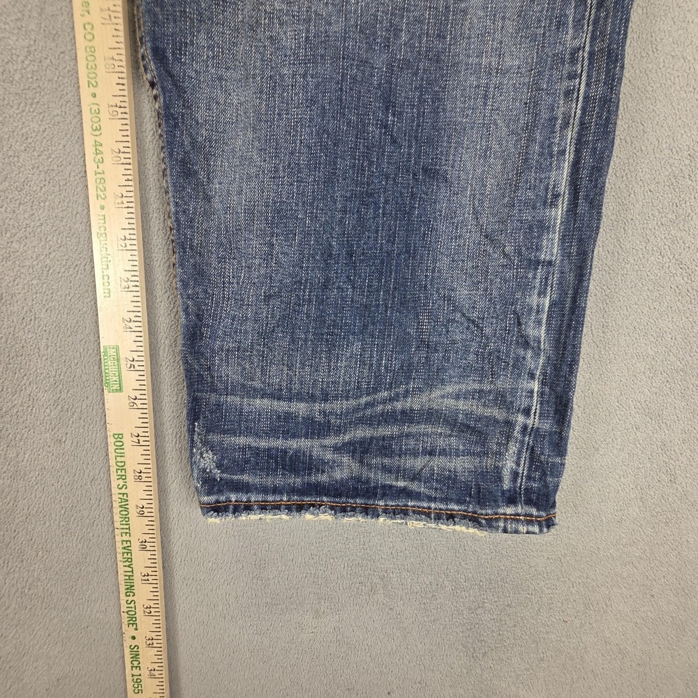 Bad Kids Jeans Mens Selvedge Blue Thrashed Honeycomb Whiskers Skull Fits 34x29 - Picture 4 of 16